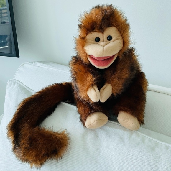 Folkmanis Monkey Puppet MOVING MOUTH Long Tail NEW - Picture 5 of 9